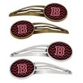 Carolines Treasures Letter B Chevron Garnet and Black Barrettes Hair Clips, Set of 4, 4PK CJ1052-BHCS4